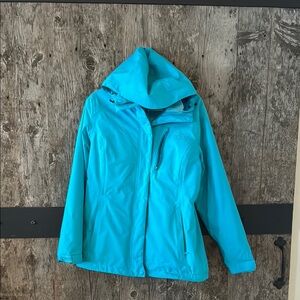 Marmot Turquoise Hooded ski Jacket with fleece liner